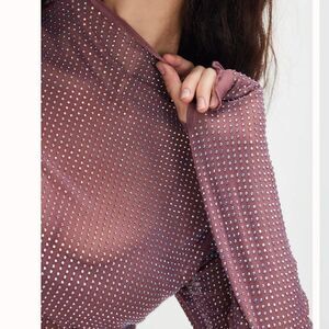 Free People NWT Dance All Night Long Sleeve in wistful mauve - S